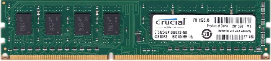 Б/у Модуль памяти DDR3 4GB Crucial 1600MHz CL11 (CT51264BA160B)