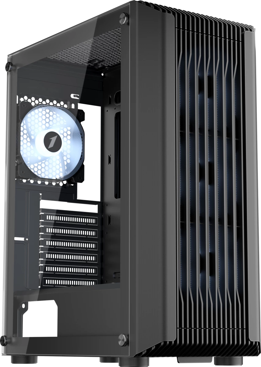 Корпус 1stPlayer Bullet Hunter H6 ARGB Black H6-BK-4F7