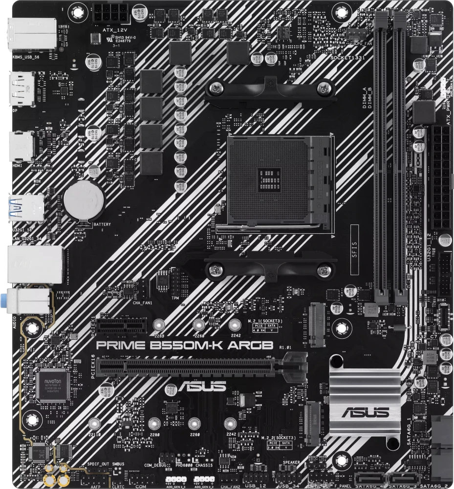 Материнская плата AM4 Asus B550M-K Prime ARGB
