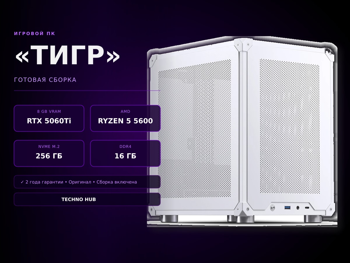 Игровой ПК Тигр (RTX 5060Ti/RYZEN 5600X/16Гб)